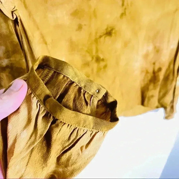NEW Madewell Tie-Dye Ruffle-Shoulder Top Cottagecore Top Y2k Retro Egyptian Gold - Picture 5 of 8
